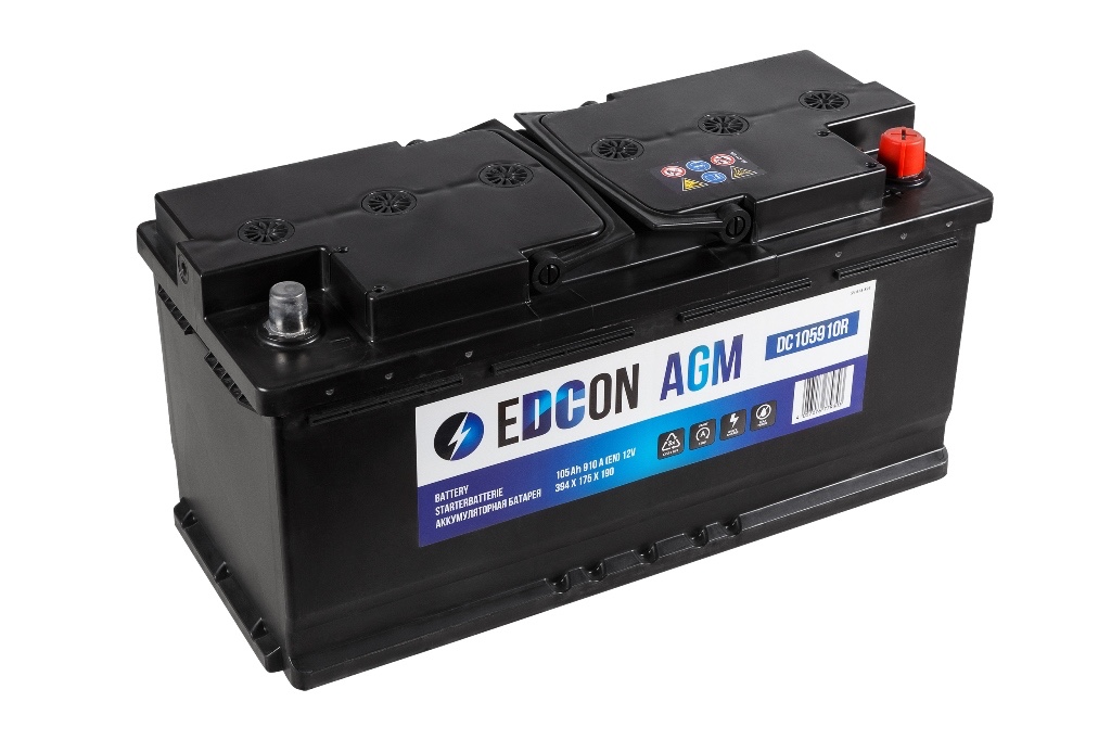 Аккумулятор Edcon DC105910R AGM 105Ah 910A, Edcon
